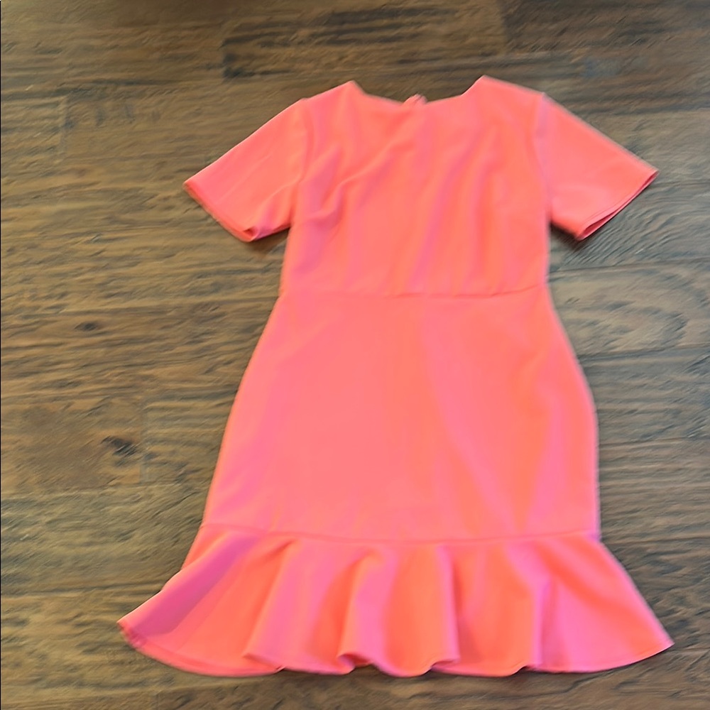 Coral ruffle  Dress